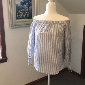 Off-the-Shoulder 3/4 Length Sleeved Top